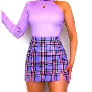 Purple Plaid Mini Skirt NWT from Cider Size Small